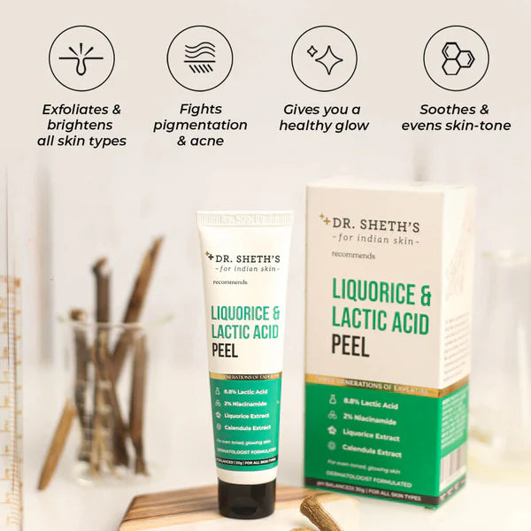 Peel For All Skin types Liquorice & Lactic Acid Peel - 30g Gently Exfoliating AHA Peel